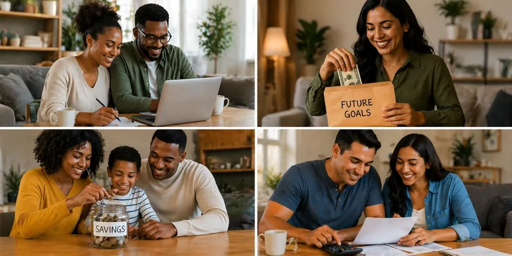 Families reviewing their insurance savings
